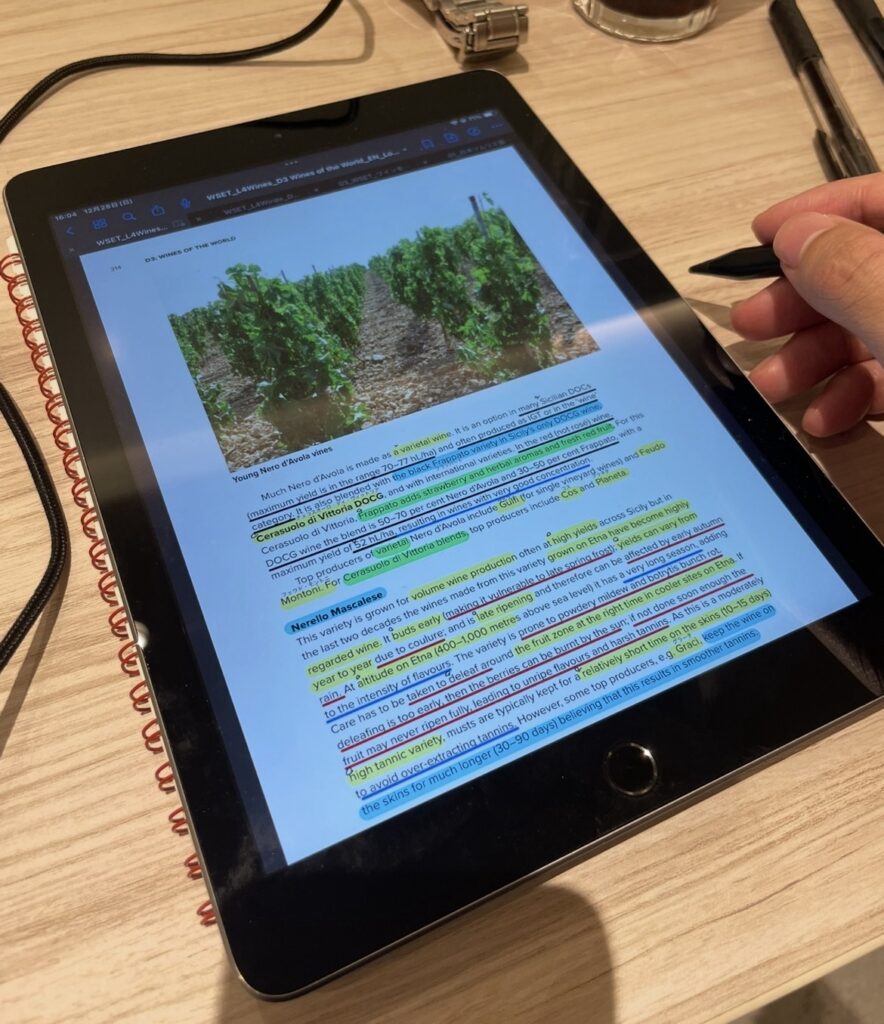筆者のiPadでの勉強風景